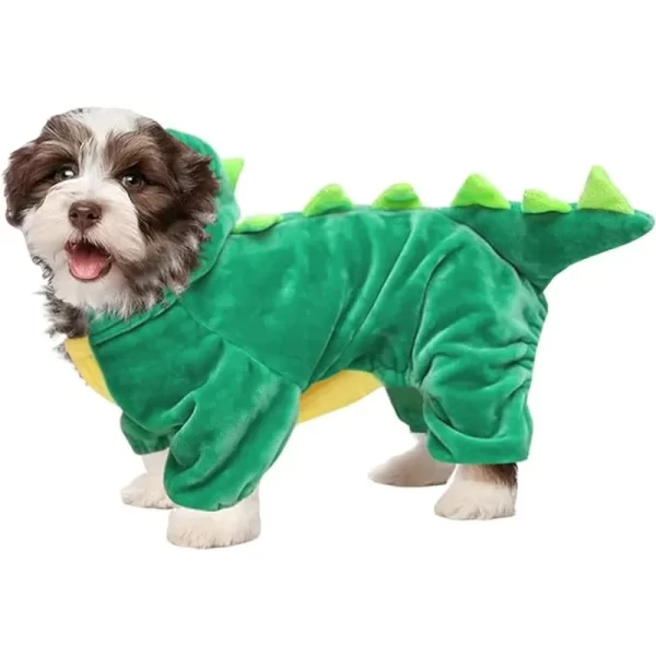 Halloween Dog Dinosaur Costume Warm Winter Pet Clothes Funny Puppy Transfiguration Costume Dog Dino Hoodie Cosplay Photo Props - Image 8