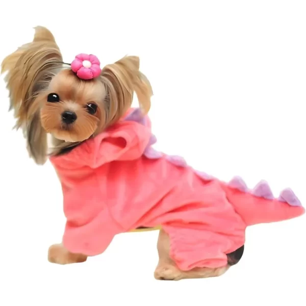 Halloween Dog Dinosaur Costume Warm Winter Pet Clothes Funny Puppy Transfiguration Costume Dog Dino Hoodie Cosplay Photo Props - Image 7